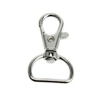 ARTIBETTER 30 pezzi Moschettoni Girevoli Argento in Ferro Ganci Snap per Portachiavi e Borse Fibbia Clip per Artigianato e Accessori DIY
