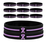Artibetter 30 Pezzi Silicone Wristband Pacchetto Braccialetto Consapevolezza Cancro al Seno per Eventi e Charity Materiale Morbido Nero per Fundraising e Supporto ai Malati