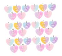 Artibetter 30Pezzi Heart Shaped Resin Charms For DIY Jewelry Making Includes And Be Mine Color For Necklaces And Bracelets