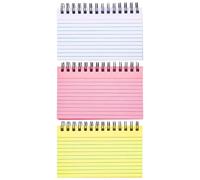 ARTIBETTER 3Pcs Small Spiral Horizontal Notebooks Portable Lined Memo Pads for Students, Assorted Color Paper Pads for Writing and Planning, 4.92 X 2.95 Inch