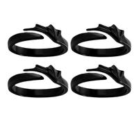 Artibetter 4 Pezzi Anello per Coppie Regolabile in Lega di Zinco Nero Design Unico e Lucente, Comodo da Indossare, per Matrimonio o Compleanno