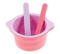 Artibetter 4 Pezzi Ciotola in Silicone Pieghevole per Cera, Kit | Uso Fai da Te per Maschere e Peli, Include Spatola e Bastoncini, Porpora e Rosa