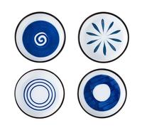 Artibetter 4 Pezzi Piatto da Condimento Giapponese in Ceramica | Forma Chic, Base Stabile e Salvaspazio, Adatto a Tavola Barbecue, Picnic e Servizio Ristorante