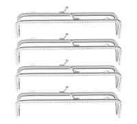 Artibetter 4 Pezzi Purse Frame Clasp Telaio per Portamonete in Ferro, Quadrato, Argento, per DIY Purse Making e Borse Clutch, Stile Vintage e Semplice