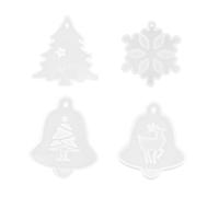 ARTIBETTER 4 Pezzi Stampi in Silicone per Pendenti Natalizi Forma Antiaderenti Facili da Usare e Smodellare Resistenti all Usura per Creazioni Fai da Te Leggere e Portatili