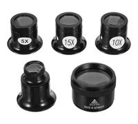 Artibetter 5 Pezzi Lente d Ingrandimento per Gioielli Professionale 5X 10x 15x 20x 30x Ottica Chiara in Plastico e Vetro per Controllo Dettagli in Laboratori e Aste