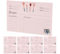 Artibetter 50 Fogli di Schede Ricetta Beige in Carta per Cucina e Studio, Biglietti per Ricette Compatte Funzione di Scrittura e Disegno, Accessorio Pratico per Ricettario