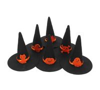 Artibetter 6 Pezzi Cappelli di Halloween in Feltro Nero per Decorazioni Fai-da-te, Riutilizzabili, Elementi Classici per Feste a Tema Halloween e Party Stregato