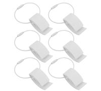 Artibetter 6 Pezzi Clip per Disco Portatile in Plastica e Metallo con Cavo a Filo Bianco, Supporto Resistente per Cintura e Zaino per Esercizio Outdoor e Sport all Aperto