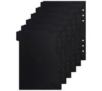 Artibetter 6 Pezzi Divisori A5 in PP Nero per Quaderni ad Anelli, 6 Fori | Separazione Documenti Nero, Accessorio e Riferimento Rapido per Diario, e Quaderni Rigidi