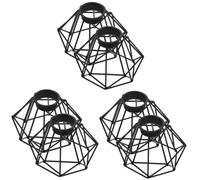 ARTIBETTER 6 pezzi Lampada Paralume Ferro Forma Diamante Copertura Vintage per Plafoniera e Lampadario Moderno Decorazione Industriale per Corridoio Cucina e Bar