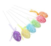 Artibetter 6 Pezzi Ramo Artificiale Uova di Pasqua in Gommapiuma 4x6 Cm, Decorazione per Feste Pasquali, Composizioni Floreali e Mazzo di Uova per Allestimenti Domestici