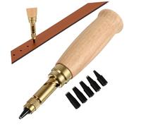 Artibetter 6 Pezzi Set di Punzoni per Pelle in Acciaio Resistente Punte Intercambiabili 1.5-4mm per Lavorazione Pelle e Borse Fai da Te Taglio Duraturo e Perforazione Rapida