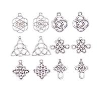 Artibetter 60pezzi Pendenti in Nodo Cinese Accessori Fai Da Te Per Gioielli Decorazioni Vintage Per Orecchini Collane e Braccialetti in Argento