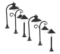 Artibetter 6pezzi Miniature Lamps Decorative Landscape Street Lights for Houses And Tables Realistic Designs Two Styles Square Round