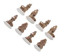 Artibetter 8 Pezzi Casetta in Resina Tetto Innevato Aspetto Rustico | Decorazione Invernale per Micro Paesaggi, Leggera e Resistente Agli Agenti Atmosferici, Vintage