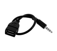 ARTIBETTER Adattatore Audio USB a Jack 3,5mm Design Multifunzionale Nero Cavo Convertitore Portatile per Dispositivi Elettronici Auto per Autoradio e Lettori CD