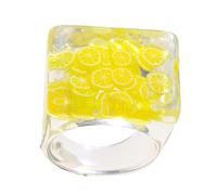 Artibetter Anello Creativo in Resina Colorato a Forma di Frutta, Anello Esagerato da Donna, Gioielli le Dita Design Trasparente, Decorazione Moda per Uso Quotidiano e Colore Colore Casuale