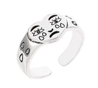 Artibetter Anello Decorativo da Donna a Forma di Cuore in Lega Argento, Stile Retrò e Creativo, Facile da Indossare, per Collezione di Gioielli Femminili