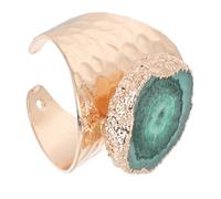 Artibetter Anello Donna Cristallo Placcato Oro Pietra Grezza, Gioielli Decorativi per Feste e Uso Quotidiano