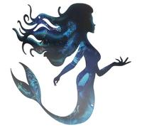 Artibetter Arte Murale in Metallo a Forma di Sirena per Decorare Giardino e Cortile, Utilizzo Interno ed Esterno, Montaggio Rapido Prefori, per Ambienti Domestici e Spazi Aperti