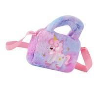 ARTIBETTER Borsa a Tracolla in Peluche a Forma di Unicorno Scomparti Multipli, per Bambine e Uso Quotidiano, Adatta a Viaggi Colore Casuale