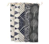 Artibetter Borsa da Viaggio in Cotone e Lino Cordino, 5 Pezzi Sacchetti Pieghevoli per Cannucce e Cucchiai, Facile da Trasportare per Accessori da Viaggio Stili multipli