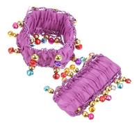 Artibetter Braccialetti per Danza Ventre da Donna in Poliestere e Metallo con Campanelli Piccoli, Design Etnico Tradizionale, Riutilizzabili e Comodi per Feste a Tema