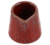 Artibetter Caraffa in Ceramica Rossa da 40ml per Crema da Caffè con Design Raffinato e Versamento senza Gocciolamento per Tè Pomeridiano e Tavola Occidentale