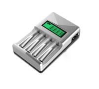 Artibetter Caricabatterie per Aa Aaa con Display Lcd Slot Indipendenti Ricarica Mantenimento Compatibile con Batterie Ricaricabili Nimh Ingresso USB