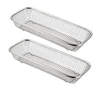 Artibetter Cesto Posate Resistente alla Ruggine e Alte Temperature 2 Pezzi in Acciaio Inossidabile Argento Cestello Portaoggetti Lavastoviglie per Piccoli Oggetti in Lavastoviglie