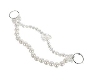 Artibetter Charm per Borse Fiocco in Perla Artificiale Bianca, Accessorio Raffinato in Resina e Plastica, Pendente Versatile per Manici di Borsa Minimalista