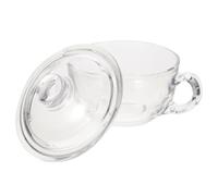 Artibetter Ciotola Colazione in Vetro da 450ml con Coperchio e Manico | Trasparente, Rotonda e Adatta a Pasti Caldi o Freddi, per Casa, Studenti e Tavola