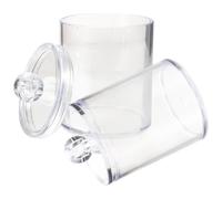 Artibetter Contenitore per Cotton Fioc in Acrilico Trasparente Coperchio Ermetico Scatola Porta Tamponi Compatta e Leggera Set da 2 Pezzi per Organizzazione Bagno e Trucco