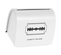 Artibetter Contenitore per Lame da Barba in Latta Bianco, Portatile e Multiuso, Capacità Ampia per Raccolta e Smaltimento Sicuro di Lamette, per Uso Personale e Saloni