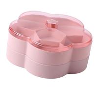 Artibetter Contenitore per Servire Candy Nut Rosa in Plastica PP Scomparti | Coperchio Trasparente, Design Semplice e Moda, per Frutta Secca, Snack, Verdure, Carni e Formaggi