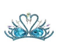 ARTIBETTER Corona Nuziale in Lega Blu per Sposa, Tiara di Cigno Elegante da Cerimonia, Gioielli per Chioma Donna per Matrimoni e Feste, Pettine Laterale Raffinato per Acconciature da Ragazza