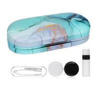 Artibetter Custodia per Occhiali Portatile a Doppio Strato in Pu e Tessuto Flocking, Multipurpose Specchio, Resistente All'usura, per Auto e Tasca