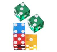 ARTIBETTER Dadi Acrilici Trasparenti 19mm a Punti 5 Pezzi per Giochi da Tavolo e Scommesse, Angoli Arrotondati Sicurezza per Feste, Picnic e Intrattenimento Familiare Colore Colore Casuale