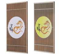 Artibetter Decorazione per Piatto Sushi Giapponese 2 Pezzi in Legno Robusto e Non Deformabile, Mini Schermo Ornamentale per Uffici e Bar