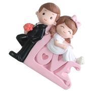 ARTIBETTER Decorazione per Torta in Resina Sposo e Sposa, Statuina Romantica per Torta Nuziale e Compleanno, Decorazione da Tavolo Resistente e Creativa per Feste e Anniversari