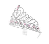 Artibetter Diadema Corona Rosa Strass per Compleanno dei Quindici Anni | Design Elegante e Brillante, Accessorio Ricordo senza Scolorimento, per Feste, Fotografie e Celebrazioni Speciali