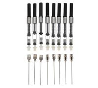 Artibetter Dispositivo Assorbitore di Inchiostro per Penna Stilografica, Set 8 Pezzi in Plastica Nera, Assistente per Ricarica Inchiostro Rapido, per Studenti e Uso Scolastico