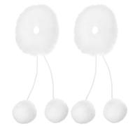 ARTIBETTER Elastici per Chioma Morbidi Pelosi Pompon, Set da 2 Pezzi Bianchi, Accessori per Ragazze che Fanno i Primi Passi, Fissaggio Comodo e Sicuro per Acconciature Quotidiane