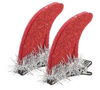 ARTIBETTER Fermaglio per Chioma Rosso Corna Diaboliche in Ferro e Feltro, Piccolo e Leggero, Accessorio Carino a Tema Halloween per Ragazze e Donne in Costume