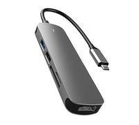 Artibetter Hub Usb in Lega Di Alluminio Con Porta Ethernet Adattatore Type Computer e Smartphone Connessione Monitor e Tv Soluzione Per Lavoro e Intrattenimento