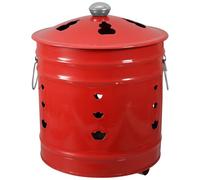 Artibetter Inceneritore Smaltato per Bruciatura Coperchio, Secchio Sacrificale da Giardino Compatto, Contenitore per Sacrifici e Combustione Carta Esterno Resistente e Duraturo Stile Casuale