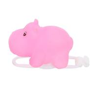Artibetter Lampada Bici per Forma di Ippopotamo Rosa per Manubrio | Disegno Animale Simpatico, Base Staccabile in Silicone, Batteria a Bottone Inclusa, Montaggio Facile