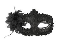 Artibetter Maschera da Donna per Halloween in Pizzo Nero Design Raffinato e Delicato, Maschera Mezza Faccia in Plastica e Pizzo per Feste a Tema Carnevale