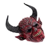 Artibetter Maschera del Diavolo in Schiuma Corna Rosse Maschera Spaventosa a Metà Viso Cinturino Elastico Traspirante Accessorio Halloween e Cosplay Adulti